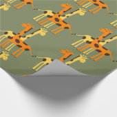 Sinaasappel en Gele Giraffe Inpakpapier (Hoek)