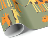 Sinaasappel en Gele Giraffe Inpakpapier (Rol Hoek)