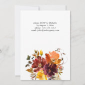 Sinaasappel en gele goudHerfst Floral Thanksgiving Kaart (Achterkant)