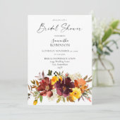 Sinaasappel en gele goudHerfst Floral Vrijgezellen Kaart (Staand voorkant)