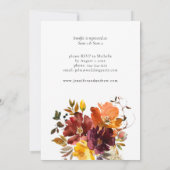 Sinaasappel en gele goudHerfst Floral Vrijgezellen Kaart (Achterkant)