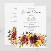 Sinaasappel en gele goudHerfst Floral Vrijgezellen Kaart (Voorkant / Achterkant)