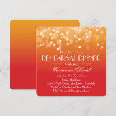 Sinaasappel en goud Bokeh Lights repetitie diner Kaart (Voorkant / Achterkant)