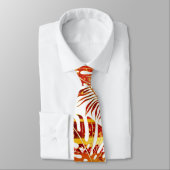 Sinaasappel en goud gepatterde tropische bladeren stropdas (Gebonden)