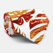 Sinaasappel en goud gepatterde tropische bladeren stropdas (Opgerold)