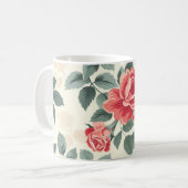 Sinaasappel en Goud Roos Bloemen Koffiemok (Voorkant links)