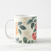 Sinaasappel en Goud Roos Bloemen Koffiemok (Links)