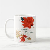  Sinaasappel en goudbladeren geven Bedankt Koffiemok (Links)