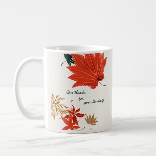  Sinaasappel en goudbladeren geven Bedankt Koffiemok (Links)