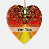 Sinaasappel- en gouddamaspatroon keramisch ornament (Rechts)