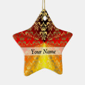 Sinaasappel- en gouddamaspatroon keramisch ornament (Rechts)