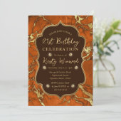 Sinaasappel en Gouden Herfst Herfst Marmer 21e Ver Kaart (Staand voorkant)