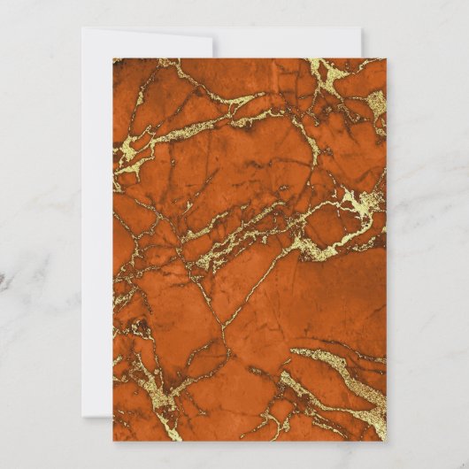 Sinaasappel en Gouden Herfst Herfst Marmer 21e Ver Kaart (Achterkant)