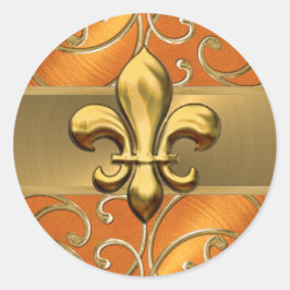 Sinaasappel en goudmakreel ronde sticker