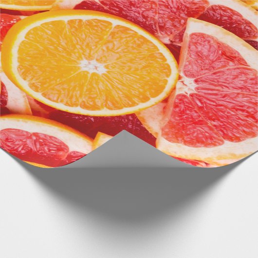Sinaasappel- en grapefruitachtergrond, vers, rijp cadeaupapier (Hoek)