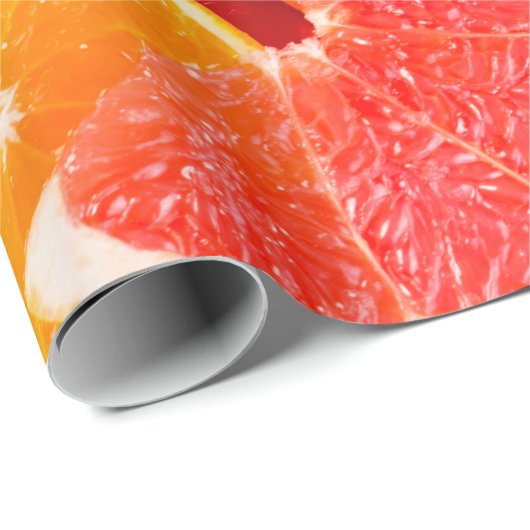 Sinaasappel- en grapefruitachtergrond, vers, rijp cadeaupapier (Rol Hoek)