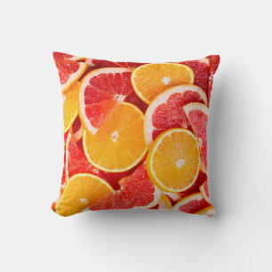 Sinaasappel- en grapefruitachtergrond, vers, rijp kussen