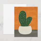 Sinaasappel en grijs Acryl Potted Cactus Blank Notitiekaartje (Voorkant / Achterkant)