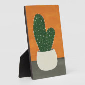 Sinaasappel en grijs Acryl Potted Cactus Fotoplaat (Zijkant)