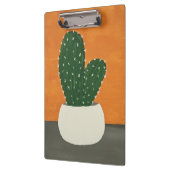Sinaasappel en grijs Acryl Potted Cactus Klembord (Links)