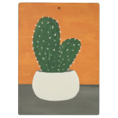 Sinaasappel en grijs Acryl Potted Cactus Klembord (Achterkant)