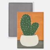 Sinaasappel en grijs Acryl Potted Cactus Magneet (Voorkant / Achterkant)