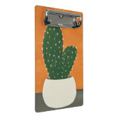Sinaasappel en grijs Acryl Potted Cactus Mini Klembord (Schuin)