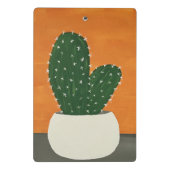 Sinaasappel en grijs Acryl Potted Cactus Mini Klembord (Achterkant)