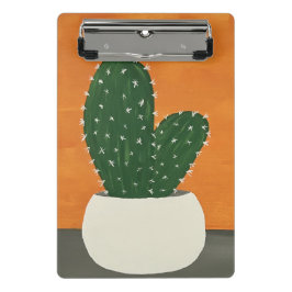 Sinaasappel en grijs Acryl Potted Cactus Mini Klembord