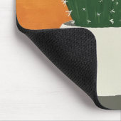 Sinaasappel en grijs Acryl Potted Cactus Muismat (Hoek)