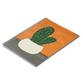 Sinaasappel en grijs Acryl Potted Cactus Notitieboek (Linkerzijde)
