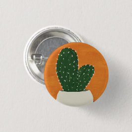 Sinaasappel en grijs Acryl Potted Cactus Ronde Button 3,2 Cm