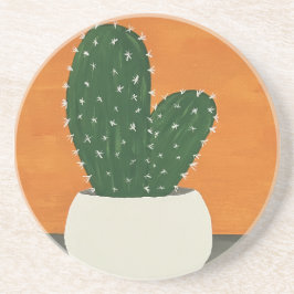 Sinaasappel en grijs Acryl Potted Cactus Zandsteen Onderzetter