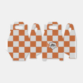 Sinaasappel en grijs geruit bedankdoosjes (Uitgevouwen)