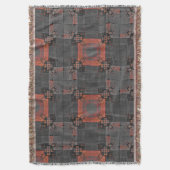 Sinaasappel en Grijs Kruispunt Gooi Deken (Voorkant Verticaal)