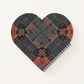 Sinaasappel en Grijs Kruispunt Hart Gevormd Notiti Notitieboek (Achterkant)