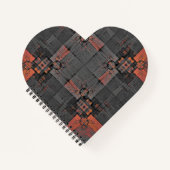 Sinaasappel en Grijs Kruispunt Hart Gevormd Notiti Notitieboek (Voorkant)