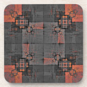 Sinaasappel en Grijs Kruispunt Onderzetters (Voorkant)