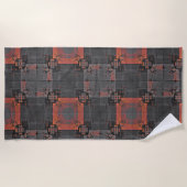 Sinaasappel en Grijs Kruispunt Strandlaken (Voorkant)