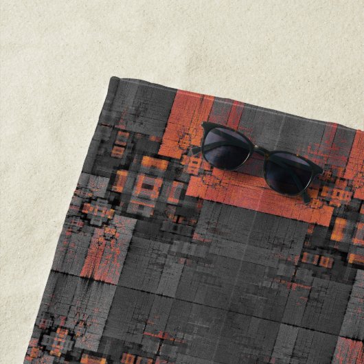 Sinaasappel en Grijs Kruispunt Strandlaken (In situ)