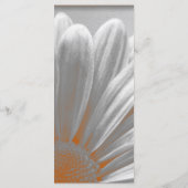 Sinaasappel en grijze Floral Highlights Wedding Pr Programmakaart (Achterkant)