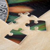 Sinaasappel en groen Abstract Lijst Uw foto toevoe Legpuzzel (Zijkant)