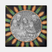 Sinaasappel en groen Abstract Lijst Uw foto toevoe Magneet (Voorkant)