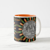 Sinaasappel en groen Abstract Lijst Uw foto toevoe Tweekleurige Koffiemok (Voorkant rechts)