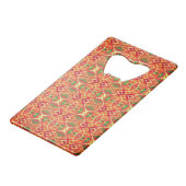 Sinaasappel en groen creditkaart flessenopener (Voorkant Gekanteld)