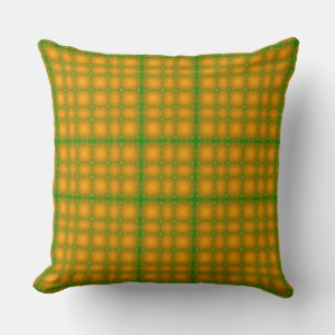 Sinaasappel en groen decoratief kussen