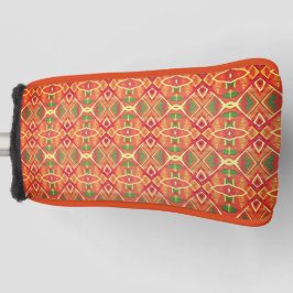 Sinaasappel en groen golfheadcover