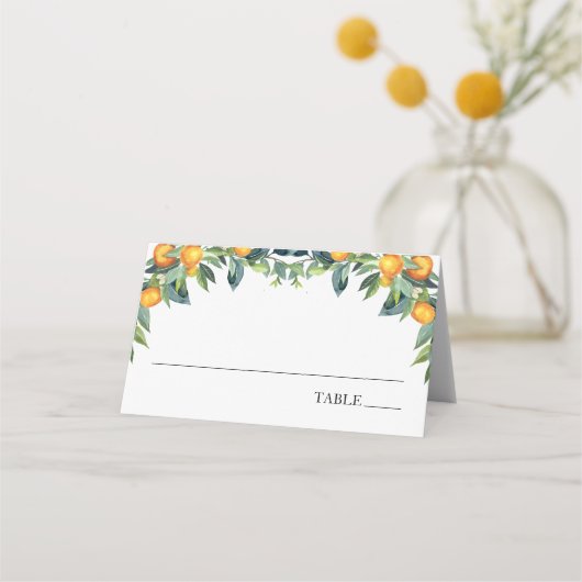 Sinaasappel en groen Naam Plaats Kaarten Plaatskaartje (Voorkant)