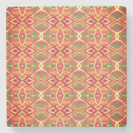 Sinaasappel en groen stenen onderzetter