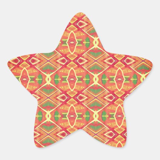 Sinaasappel en groen ster sticker (Voorkant)